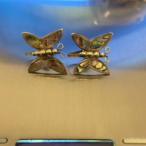 Vintage Mexican Butterfly Silver Earrings